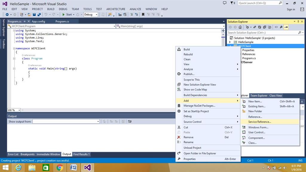 Service Reference Option